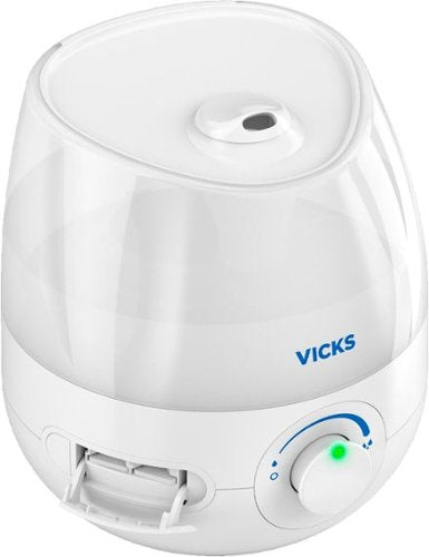 Mini Filter Free Cool Mist Humidifier, Small Room – Variable Mist Control – Works with Vicks VapoPads - White