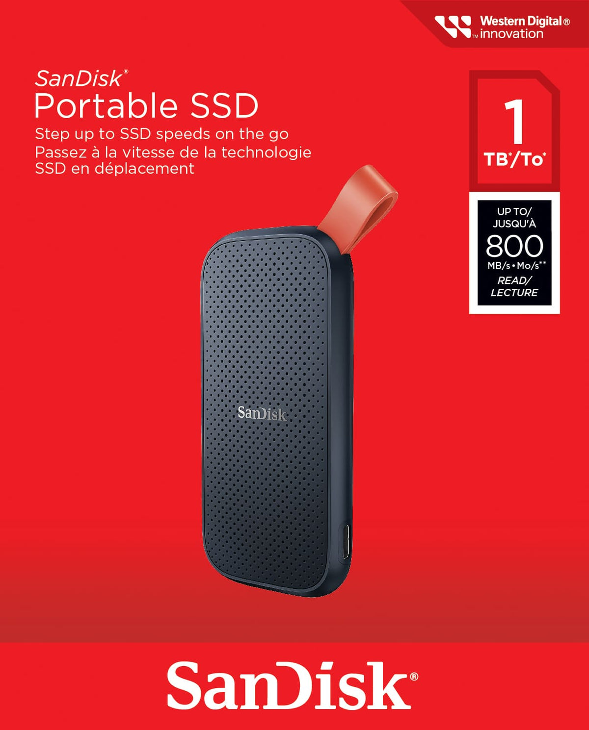 SANDISK - 2TB External USB 3.2 Gen 2 Type C Portable SSD - Black