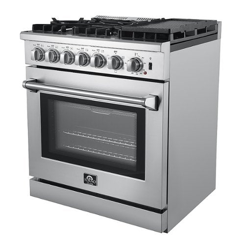 Forno Appliances - 30 in. Wide 5 Elements Lazio Alta Qualita 4.62 Cu. Ft. Freestanding Dual Fuel Range with Convection Oven - Stainless Steel