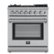 Forno Appliances - 30 in. Wide 5 Elements Lazio Alta Qualita 4.62 Cu. Ft. Freestanding Dual Fuel Range with Convection Oven - Stainless Steel