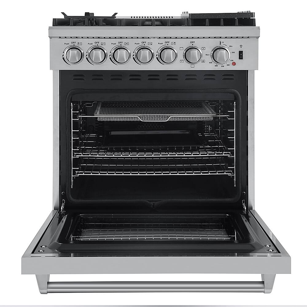 Forno Appliances - 30 in. Wide 5 Elements Lazio Alta Qualita 4.62 Cu. Ft. Freestanding Dual Fuel Range with Convection Oven - Stainless Steel