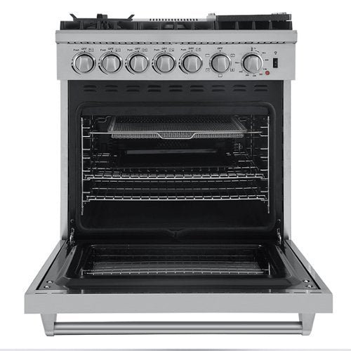 Forno Appliances - 30 in. Wide 5 Elements Lazio Alta Qualita 4.62 Cu. Ft. Freestanding Dual Fuel Range with Convection Oven - Stainless Steel