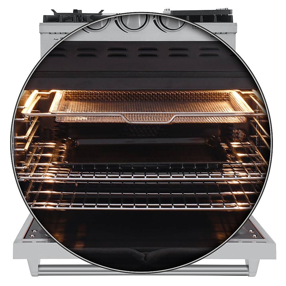 Forno Appliances - 30 in. Wide 5 Elements Lazio Alta Qualita 4.62 Cu. Ft. Freestanding Dual Fuel Range with Convection Oven - Stainless Steel