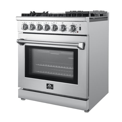 Forno Appliances - 30 in. Wide 5 Elements Lazio Alta Qualita 4.62 Cu. Ft. Freestanding Dual Fuel Range with Convection Oven - Stainless Steel