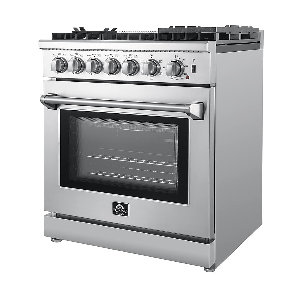 Forno Appliances - 30 in. Wide 5 Elements Lazio Alta Qualita 4.62 Cu. Ft. Freestanding Dual Fuel Range with Convection Oven - Stainless Steel