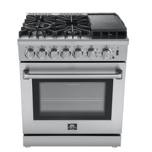 Forno Appliances - 30 in. Wide 5 Elements Lazio Alta Qualita 4.62 Cu. Ft. Freestanding Dual Fuel Range with Convection Oven - Stainless Steel