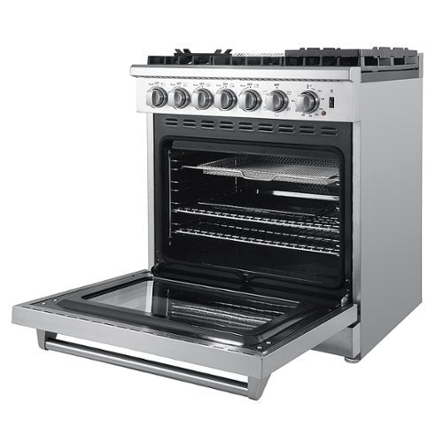 Forno Appliances - 30 in. Wide 5 Elements Lazio Alta Qualita 4.62 Cu. Ft. Freestanding Dual Fuel Range with Convection Oven - Stainless Steel