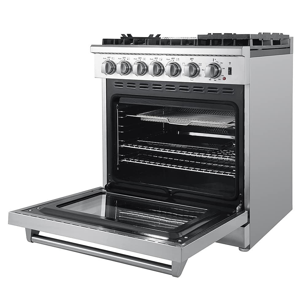 Forno Appliances - 30 in. Wide 5 Elements Lazio Alta Qualita 4.62 Cu. Ft. Freestanding Dual Fuel Range with Convection Oven - Stainless Steel