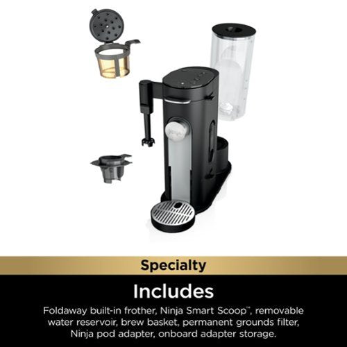 Ninja - Pods & Grounds Specialty Single-Serve Iced Coffee Maker, K-Cup Pod Compatible with Foldaway Milk Frother - Black