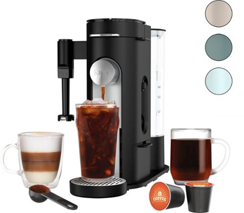 Ninja - Pods & Grounds Specialty Single-Serve Iced Coffee Maker, K-Cup Pod Compatible with Foldaway Milk Frother - Black