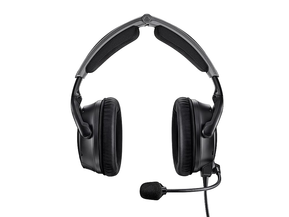 Bose - A30 Bluetooth Noise Cancelling Over-the-Ear Aviation Headset with Dual Plug - Black