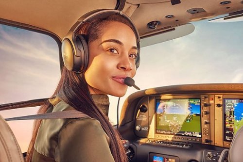 Bose - A30 Bluetooth Noise Cancelling Over-the-Ear Aviation Headset with 5-pin XLR Plug - Black