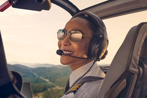 Bose - A30 Bluetooth Noise Cancelling Over-the-Ear Aviation Headset with Dual Plug - Black