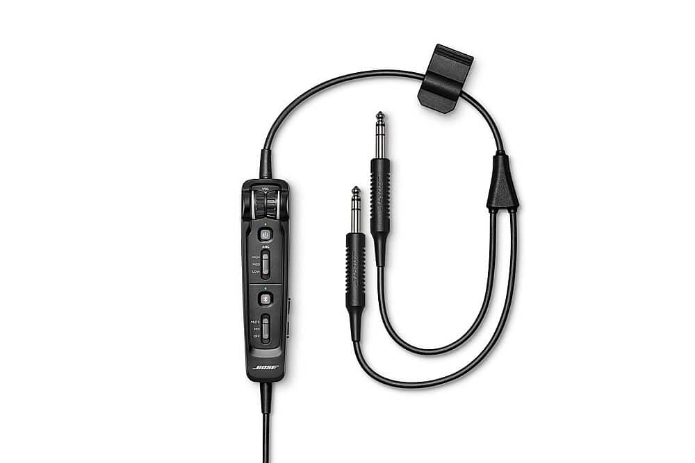 Bose - A30 Bluetooth Noise Cancelling Over-the-Ear Aviation Headset with Dual Plug - Black