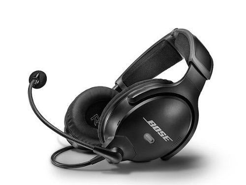 Bose - A30 Bluetooth Noise Cancelling Over-the-Ear Aviation Headset with Dual Plug - Black