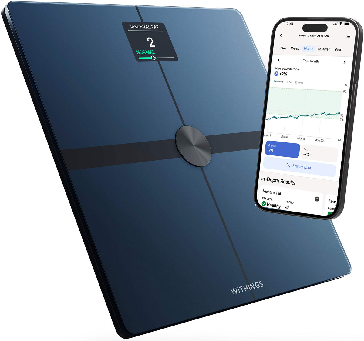 Withings - Body Smart Advanced Body Composition Smart Wi-Fi Scale - Black