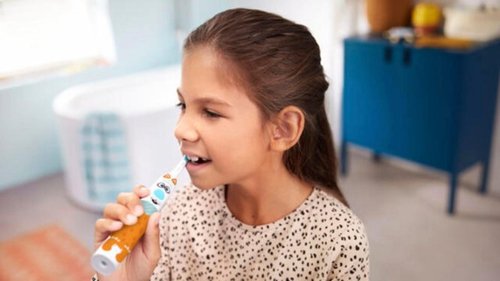 Philips Sonicare - Sonicare for Kids Design a Pet Edition Electric Toothbrush - White With Aqua Blue Button
