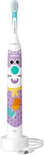 Philips Sonicare - Sonicare for Kids Design a Pet Edition Electric Toothbrush - White With Aqua Blue Button