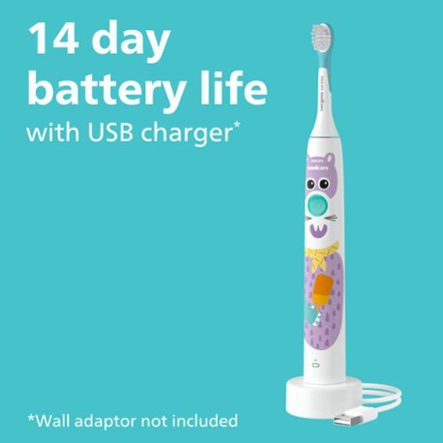 Philips Sonicare - Sonicare for Kids Design a Pet Edition Electric Toothbrush - White With Aqua Blue Button