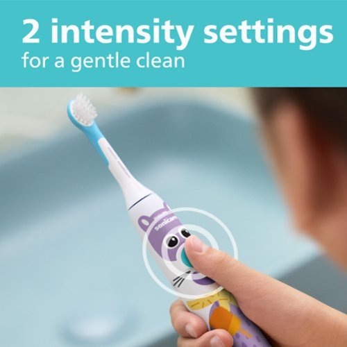 Philips Sonicare - Sonicare for Kids Design a Pet Edition Electric Toothbrush - White With Aqua Blue Button