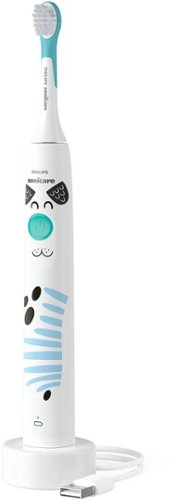 Philips Sonicare - Sonicare for Kids Design a Pet Edition Electric Toothbrush - White With Aqua Blue Button