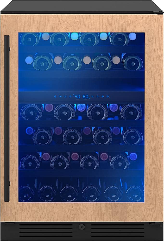 Zephyr - Presrv 24 in. 45-Bottle Built-In or Freestanding Dual Zone Panel-Ready Wine Cooler - Custom Panel Ready