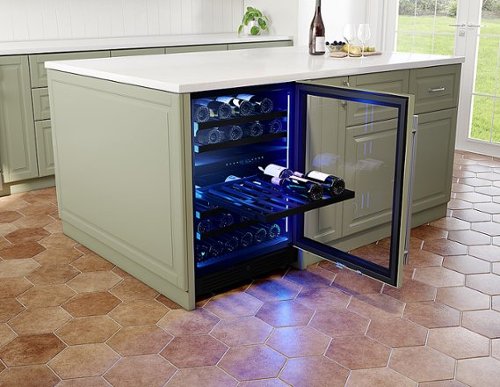 Zephyr - Presrv 24 in. 45-Bottle Built-In or Freestanding Dual Zone Panel-Ready Wine Cooler - Custom Panel Ready