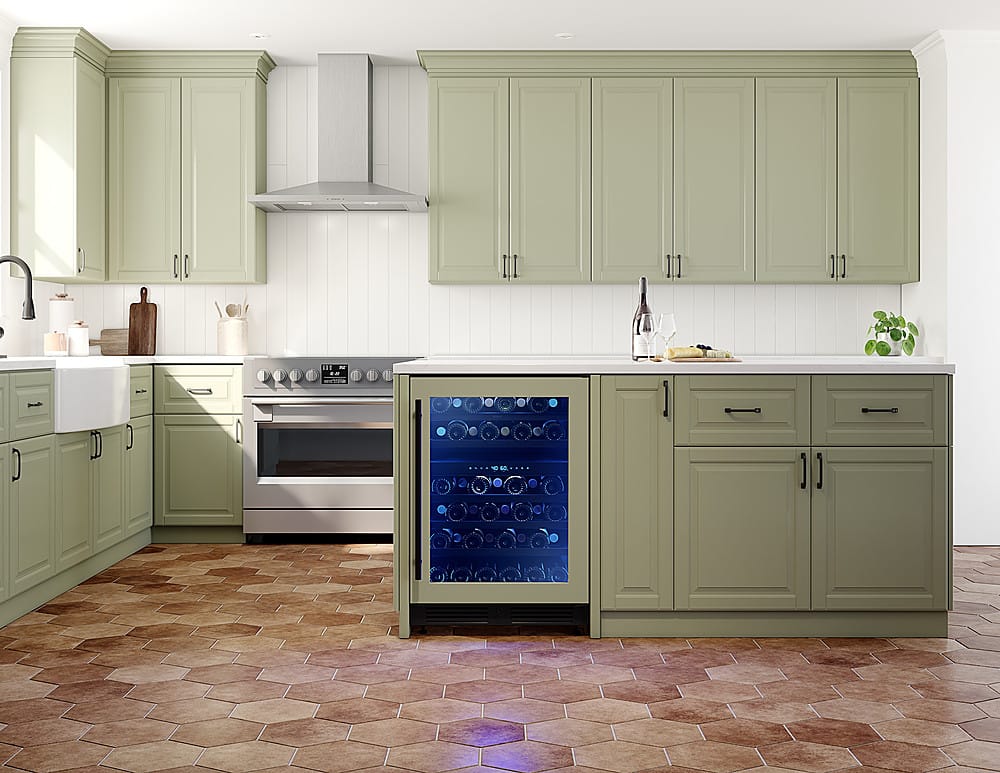 Zephyr - Presrv 24 in. 45-Bottle Built-In or Freestanding Dual Zone Panel-Ready Wine Cooler - Custom Panel Ready