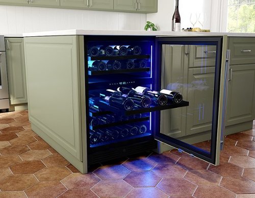 Zephyr - Presrv 24 in. 45-Bottle Built-In or Freestanding Dual Zone Panel-Ready Wine Cooler - Custom Panel Ready