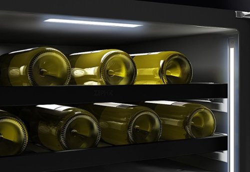 Zephyr - Presrv 24 in. 45-Bottle Built-In or Freestanding Dual Zone Panel-Ready Wine Cooler - Custom Panel Ready