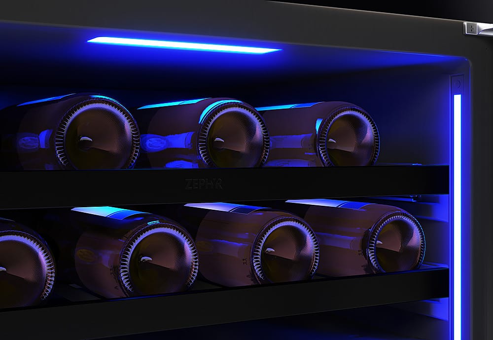 Zephyr - Presrv 24 in. 45-Bottle Built-In or Freestanding Dual Zone Panel-Ready Wine Cooler - Custom Panel Ready