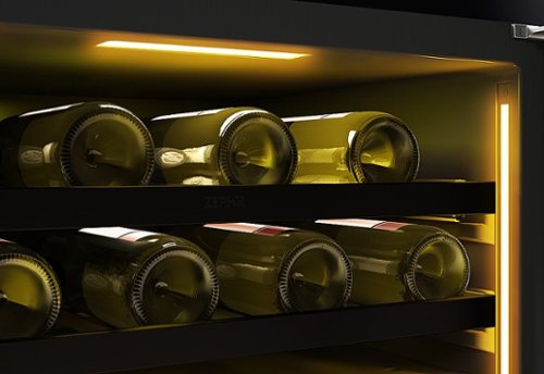 Zephyr - Presrv 24 in. 45-Bottle Built-In or Freestanding Dual Zone Panel-Ready Wine Cooler - Custom Panel Ready