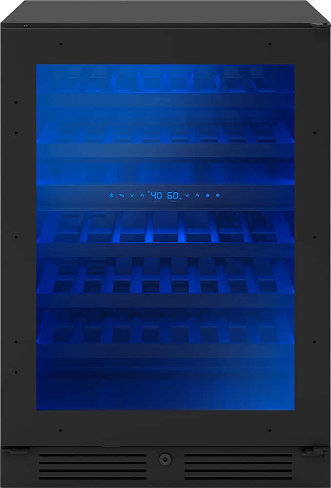 Zephyr - Presrv 24 in. 45-Bottle Built-In or Freestanding Dual Zone Panel-Ready Wine Cooler - Custom Panel Ready