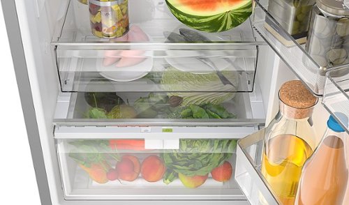 Bosch - 800 Series 24 in. Wide 12.8 Cu. Ft Bottom Freezer Counter-Depth Smart Refrigerator with Internal Ice and Water Dispenser - White