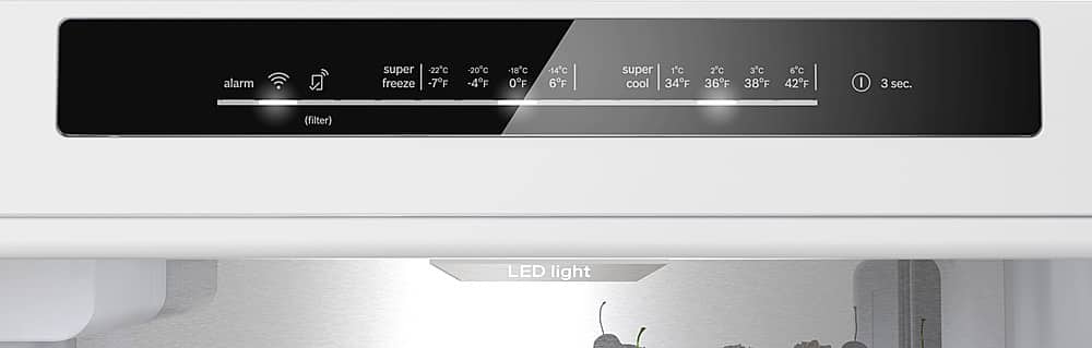 Bosch - 800 Series 24 in. Wide 12.8 Cu. Ft Bottom Freezer Counter-Depth Smart Refrigerator with Internal Ice and Water Dispenser - White