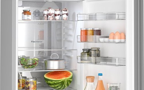 Bosch - 800 Series 24 in. Wide 12.8 Cu. Ft Bottom Freezer Counter-Depth Smart Refrigerator with Internal Ice and Water Dispenser - White