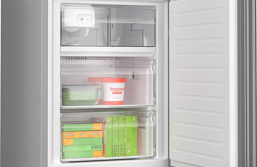Bosch - 800 Series 24 in. Wide 12.8 Cu. Ft Bottom Freezer Counter-Depth Smart Refrigerator with Internal Ice and Water Dispenser - White