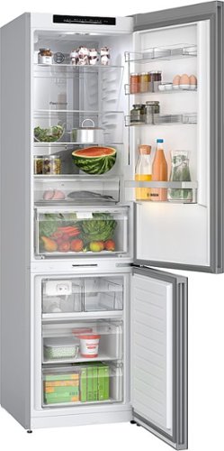Bosch - 800 Series 24 in. Wide 12.8 Cu. Ft Bottom Freezer Counter-Depth Smart Refrigerator with Internal Ice and Water Dispenser - White