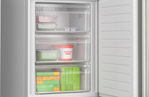 Bosch - 500 Series 24 in. Wide 12.8 Cu. Ft Bottom Freezer Counter-Depth Smart Refrigerator - Stainless Steel