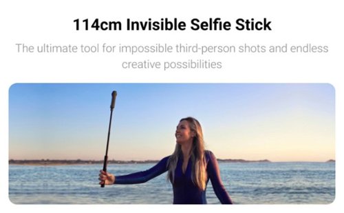 Insta360 - 114cm Invisible Selfie Stick - Black