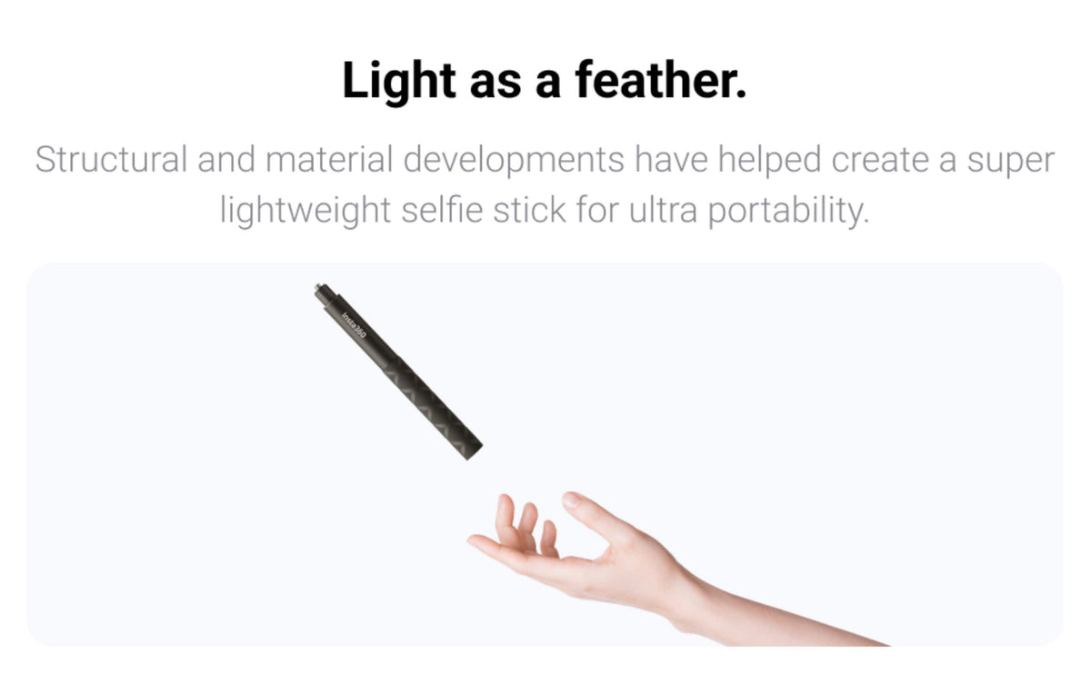 Insta360 - 114cm Invisible Selfie Stick - Black