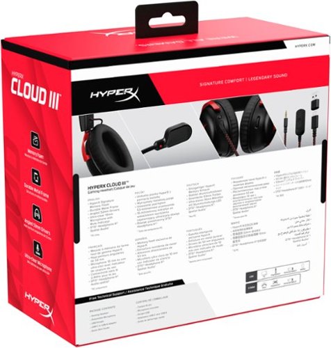 HyperX - Cloud III Wired Gaming Headset for PC, PS5, PS4, Xbox Series X|S, Xbox One, Nintendo Switch, and Mobile - Black/Red