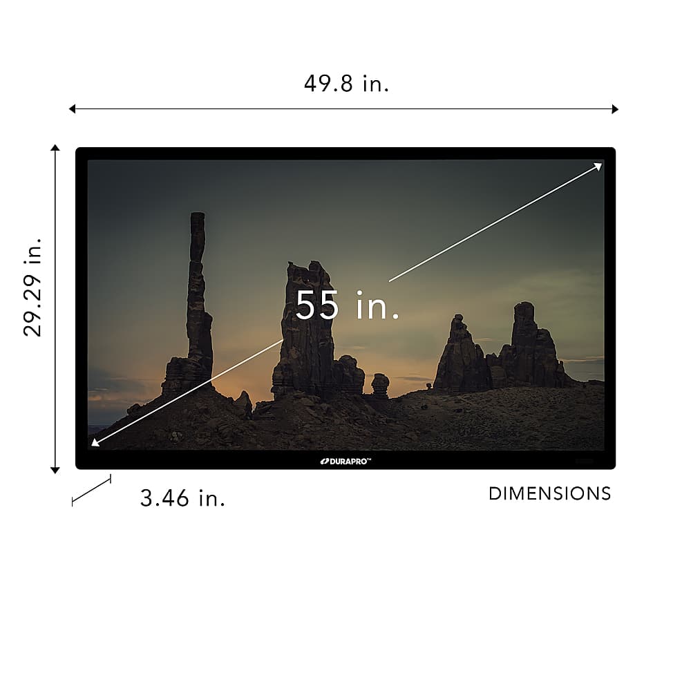 DuraPro - 55" Partial Sun Smart Series 4K UHD webOS Impact-Resistant IP55 Waterproof Smart Outdoor TV with Mount (2025)
