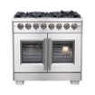 Forno Appliances - 36 in. Wide 6 Burner Capriasca 5.36 Cu. Ft. Freestanding Dual Fuel Range with French Doors and Convection Oven - Stainless Steel