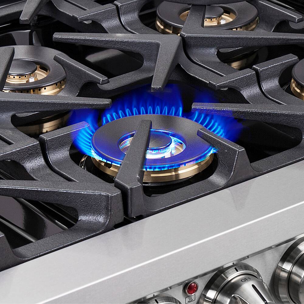 Forno Appliances - 36 in. Wide 6 Burner Capriasca 5.36 Cu. Ft. Freestanding Dual Fuel Range with French Doors and Convection Oven - Stainless Steel