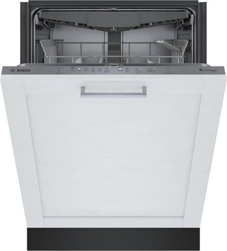 Bosch - 300 Series 24" Top Control Smart Built-In Stainless Steel Tub Dishwasher with 3rd Rack and RackMatic, 46 dBA - Custom Panel Ready
