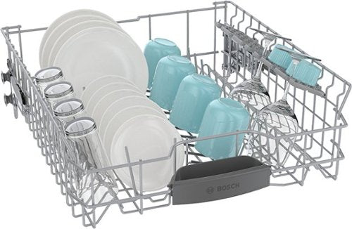 Bosch - 300 Series 24" Top Control Smart Built-In Stainless Steel Tub Dishwasher with 3rd Rack and RackMatic, 46 dBA - Custom Panel Ready