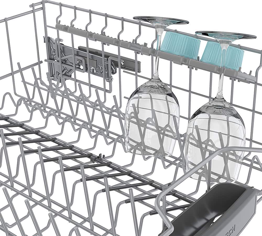 Bosch - 300 Series 24" Top Control Smart Built-In Stainless Steel Tub Dishwasher with 3rd Rack and RackMatic, 46 dBA - Custom Panel Ready