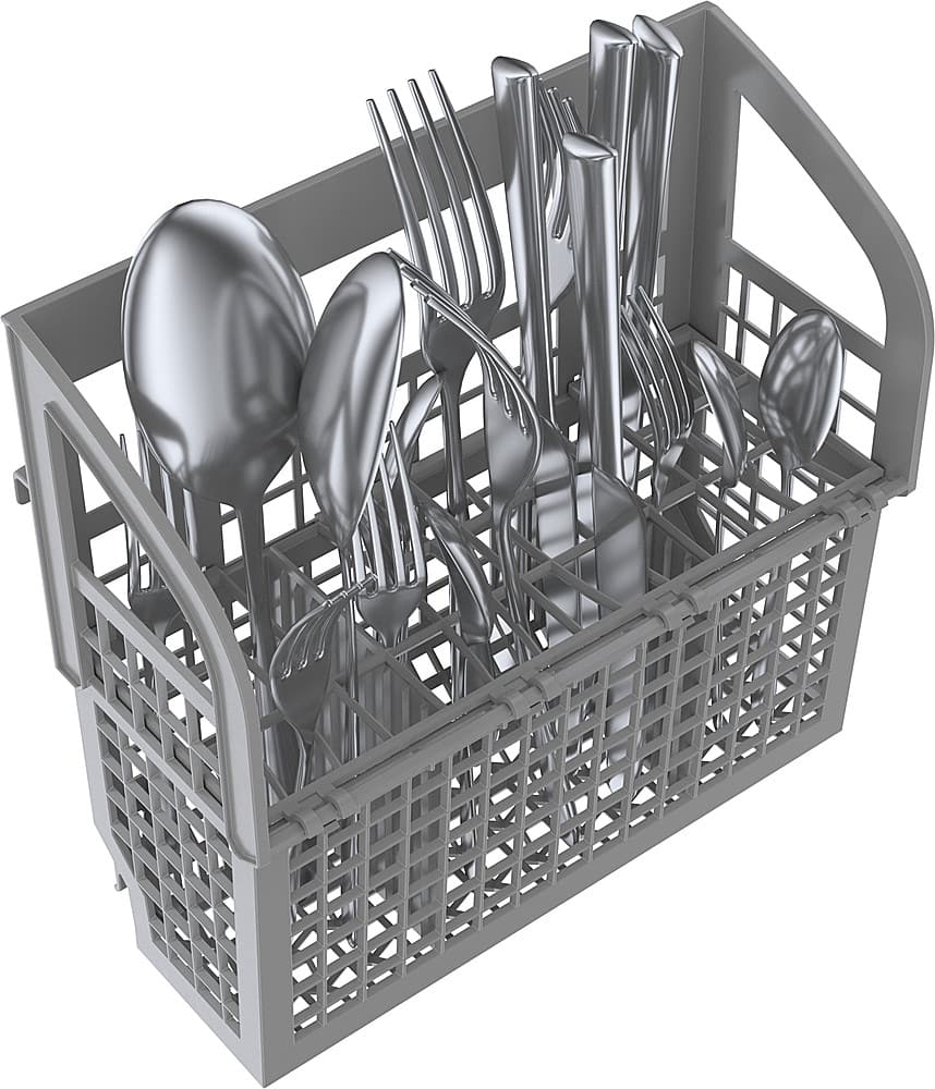 Bosch - 300 Series 24" Top Control Smart Built-In Stainless Steel Tub Dishwasher with 3rd Rack and RackMatic, 46 dBA - Custom Panel Ready