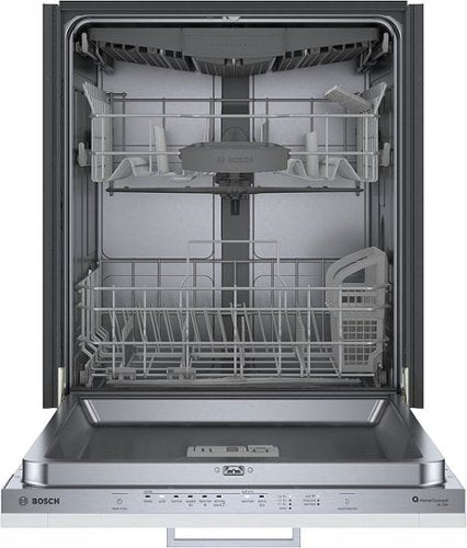 Bosch - 300 Series 24" Top Control Smart Built-In Stainless Steel Tub Dishwasher with 3rd Rack and RackMatic, 46 dBA - Custom Panel Ready